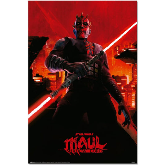 Maxi Poster - Locandina Film - Star Wars (Darth Maul Shadow Lord) TV Cinema Cult, Arte Incorniciabile da Pub, Casa, Ufficio, Locanda, Nerd, Licenza Ufficiale  91x61 cm