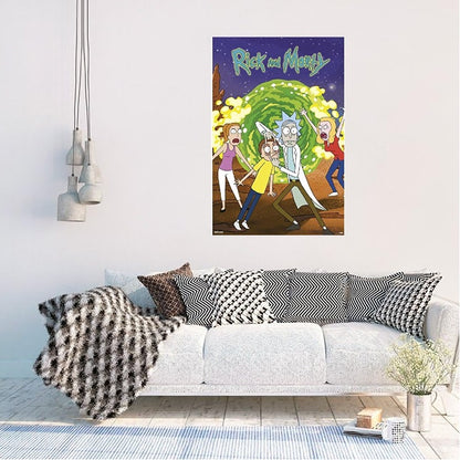 Maxi Poster (Rick & Morty - Portale) 91x61 cm Incorniciabile da Muro Parete Ufficio Casa Cameretta