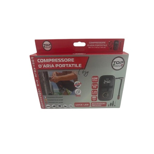 Mini Compressore Ad Aria Portatile Auto Moto Gonfiatore Ricaricabile Display Led