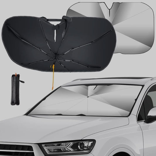 Parasole Per Auto Parabrezza Anteriore Ad Ombrello Portatile Pieghevole 140X78Cm