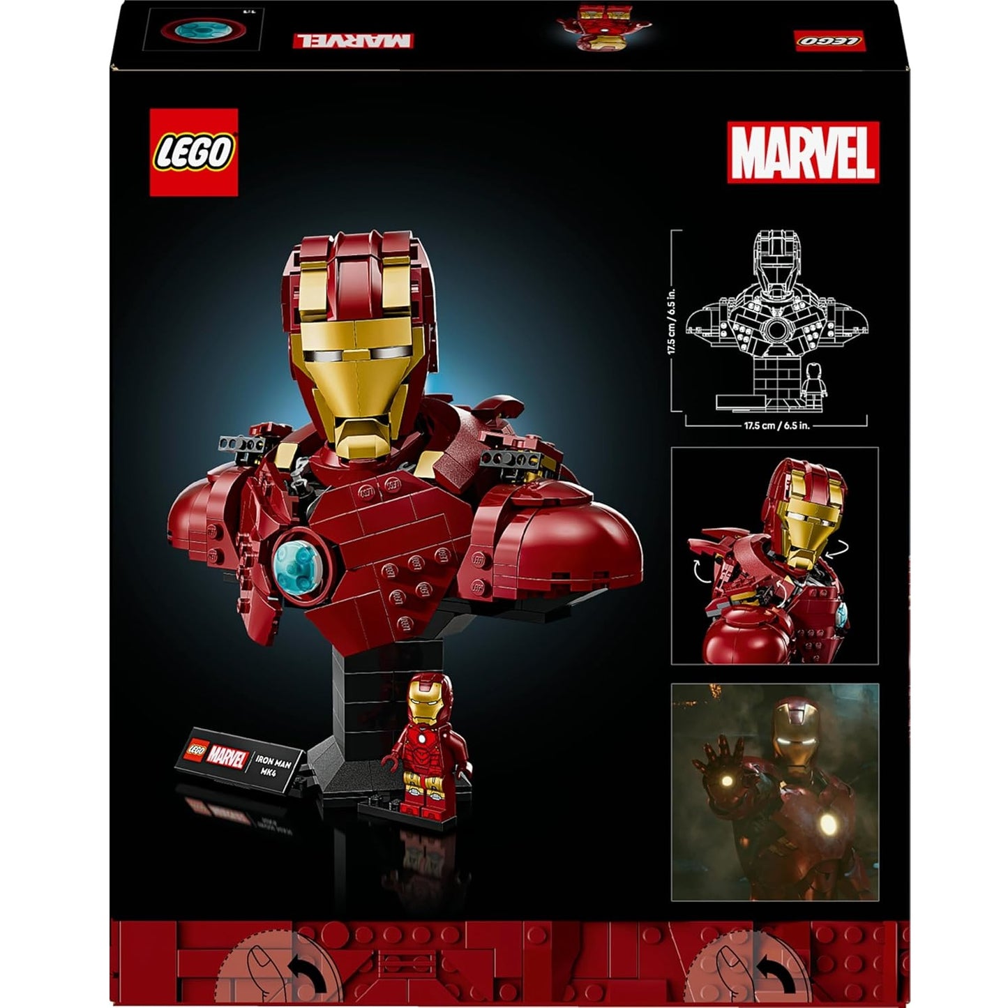 Lego - Marvel 76327 (Busto di Iron Man MK4) Figure Costruzioni 436 pz 18+ Infinity