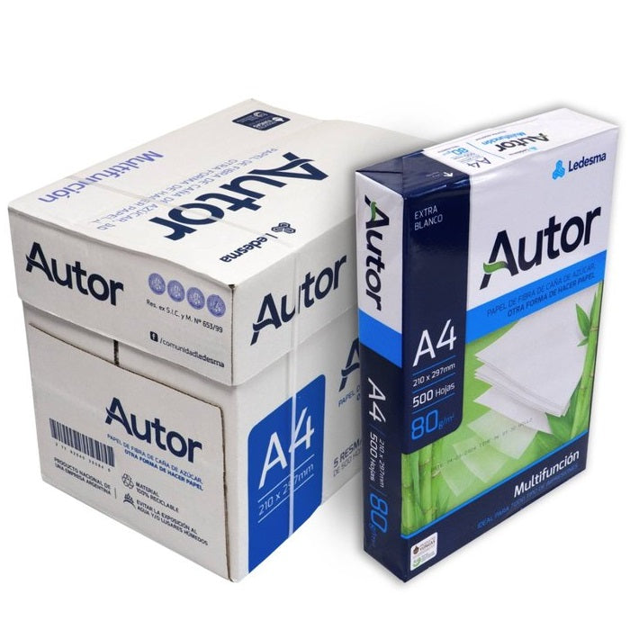 Autor - Risma Carta A4 500 Fogli 80 gr Grammi Extra Bianca Fotocopie Stampante