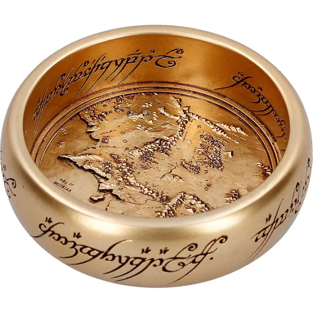Nemesis Now Lord Of The Rings The One Ring Portagioie Piatto In Resina 11 cm - Mappa Di Mordor Da Collezione