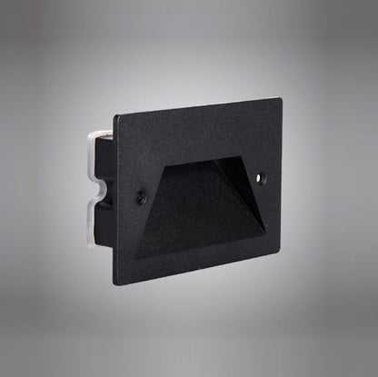 Faretto Segnapassi Ip65 Led 3W Incasso Scatola 503 Per Scale Giardino 4000K/Nero