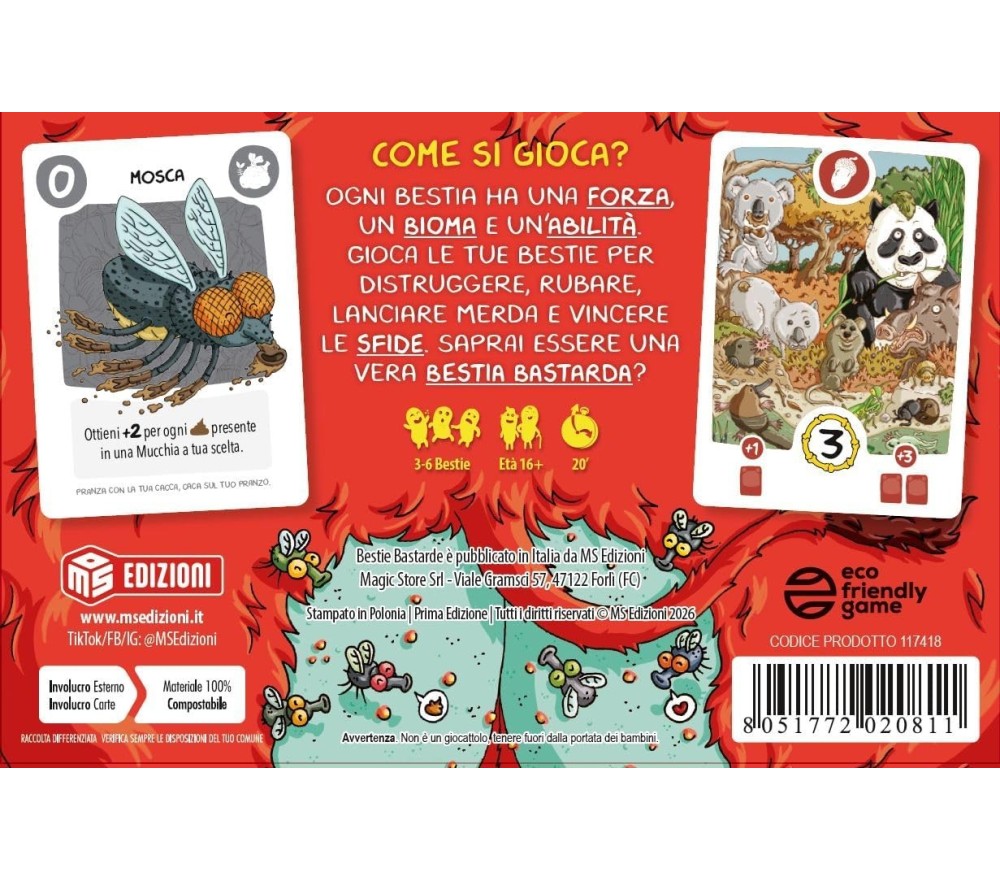 Barbascura X - Bestie Bastarde Gioco Di Carte Party Game ITA MS Edizioni 3-6 Giocatori