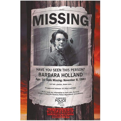 Maxi Poster Locandina Stranger Things (Barb Missing) Horror Incorniciabile 91x61cm