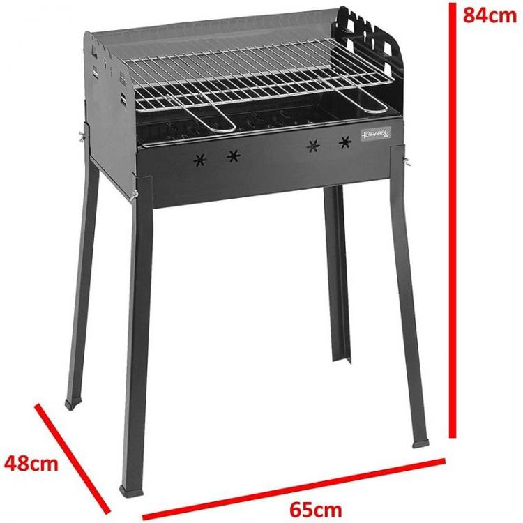 Ferraboli Barbecue Ledro A Carbonella Legna Braciere Con Griglia 58X37 Minigrill