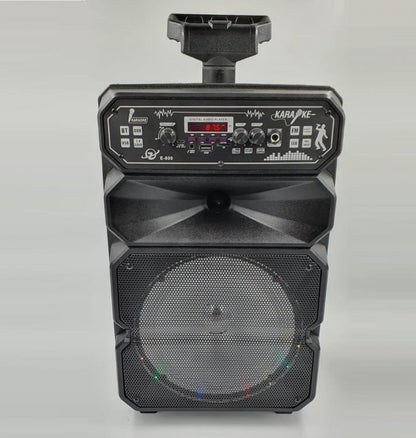 CASSA KARAOKE LED AMPLIFICATA TROLLEY BLUETOOTH USB SD CON MICROFONO TELECOMANDO