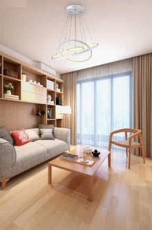 Lampadario Cerchi Soffitto Led A Sospensione Regolabile 48W 3000K/Bianco Caldo