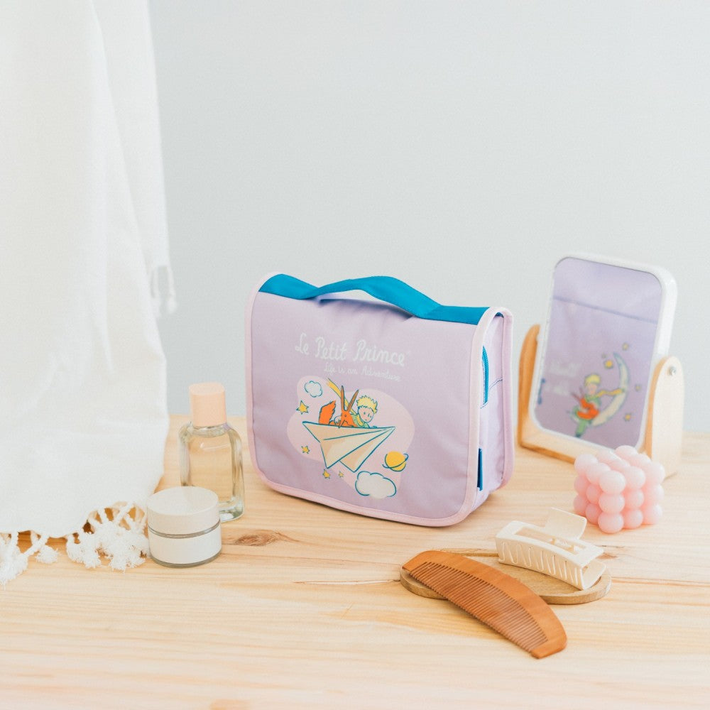 Beauty Case da Viaggio (Il Piccolo Principe) Collection Borsa Bag Borsellino Donna da Viaggio da Appendere Impermeabile con Scomparti e Gancio | Organizer Trucchi Portatile, Regalo Donna (24 x 20 x 9 cm)