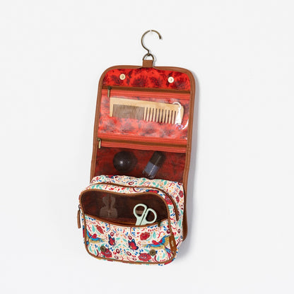 Beauty Case da Viaggio (Frida Kahlo) Collection Borsa Bag Borsellino Donna da Viaggio da Appendere Impermeabile con Scomparti e Gancio | Organizer Trucchi Portatile, Regalo Donna (24 x 20 x 9 cm)