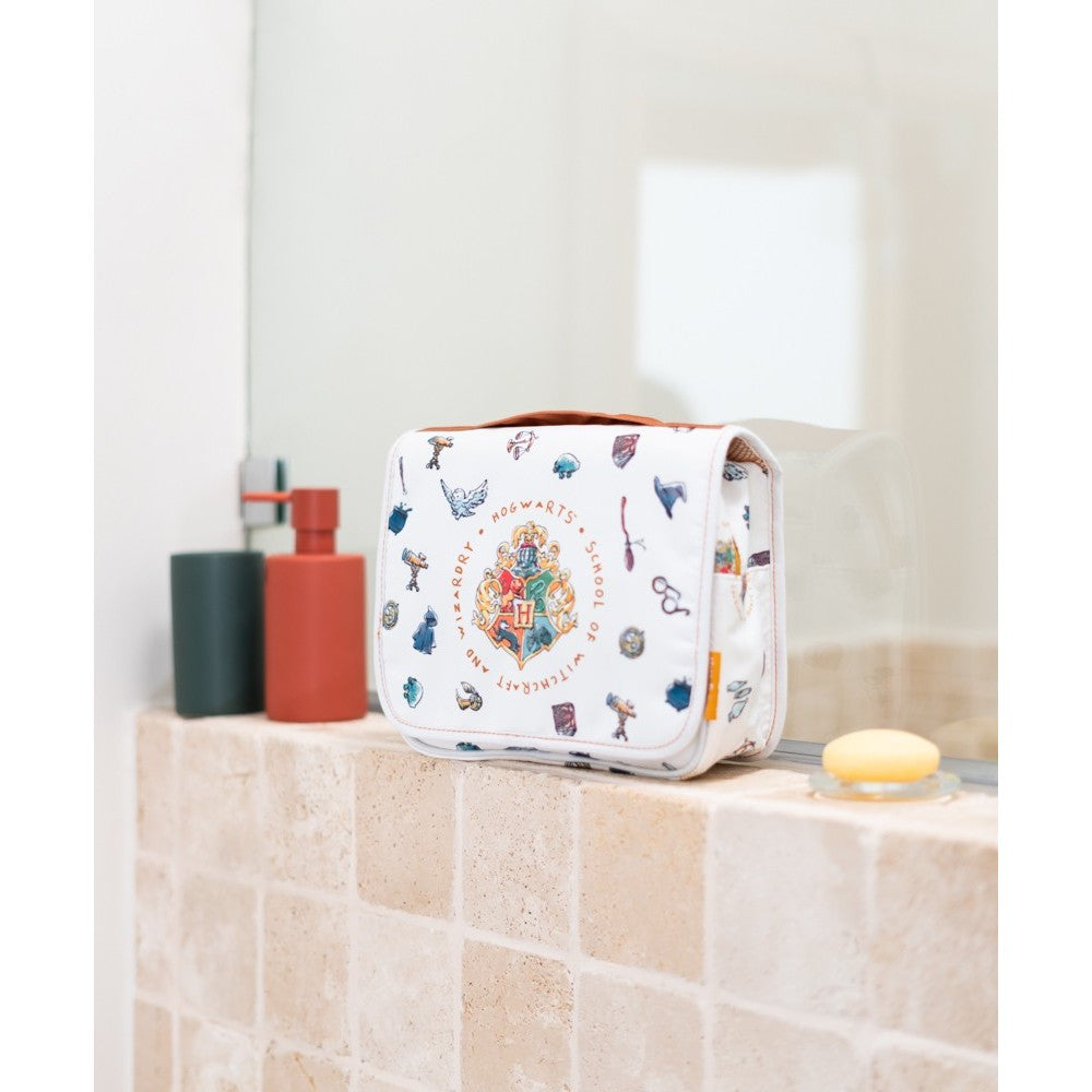 Beauty Case da Viaggio (Harry Potter) Collection Borsa Bag Borsellino Donna da Viaggio da Appendere Impermeabile con Scomparti e Gancio | Organizer Trucchi Portatile, Regalo Donna (24 x 20 x 9 cm)