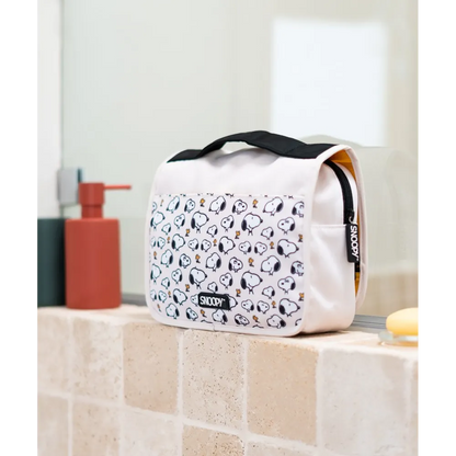 Beauty Case da Viaggio (Snoopy) Collection Borsa Bag Borsellino Donna da Viaggio da Appendere Impermeabile con Scomparti e Gancio | Organizer Trucchi Portatile, Regalo Donna (24 x 20 x 9 cm)