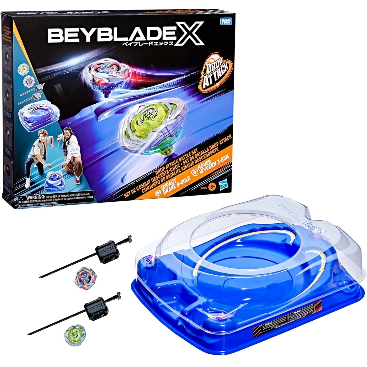 Hasbro - Beyblade X (X-Drop Battle Set da Combattimento) Battle Beystadium + 2 Trottole