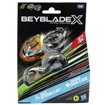 Hasbro - Beyblade X (Confezione 2 Trottole) Gale Wyvern 3-60T E Sword Dran 3-80B