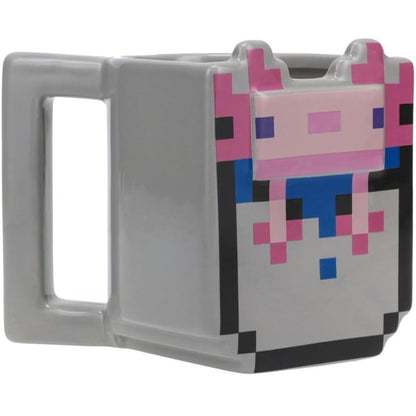 Paladone Minecraft Axolotl Shaped Tazza da Caffè in Ceramica Mug 400ml