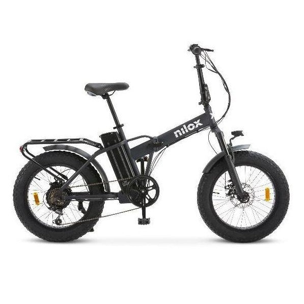 Nilox Bici Elettrica X8 Pro Bicicletta Pieghevole 250W Fat Scooter 36V Led Nera