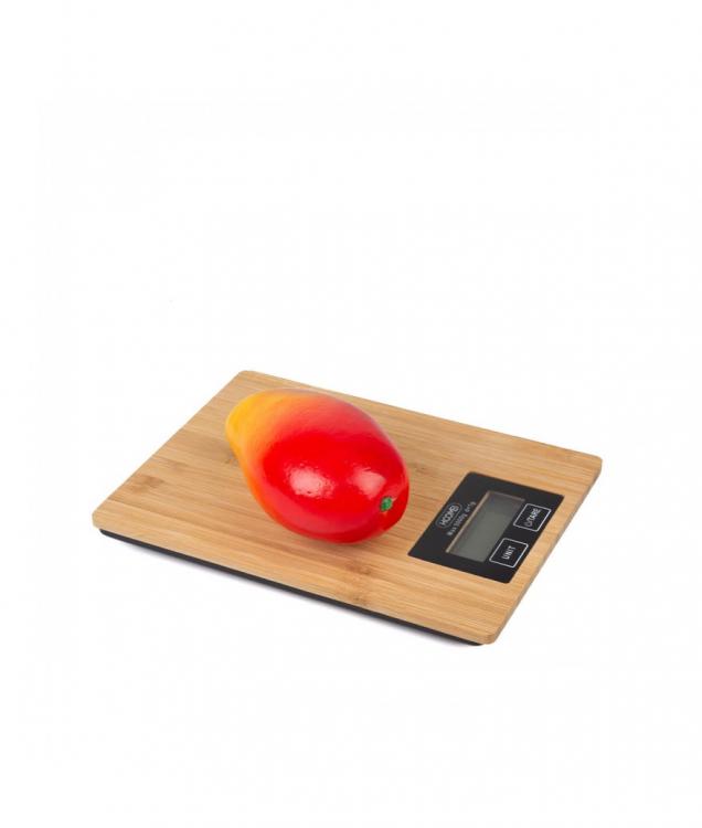 BILANCIA DIGITALE DA CUCINA LEGNO TAGLIERE BAMBÙ DA 1g A 5kg ELETTRONICA HM-1212