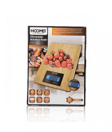 BILANCIA DIGITALE DA CUCINA LEGNO TAGLIERE BAMBÙ DA 1g A 5kg ELETTRONICA HM-1212