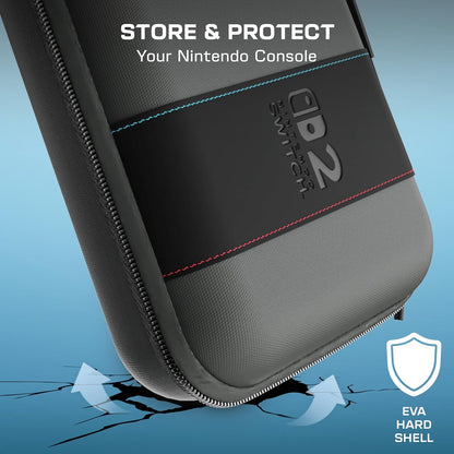 Turtle Beach - PlayTrek Travel Case - Custodia Ufficiale Protettiva da viaggio per Console Nintendo Switch 1 e 2 / OLED - Charcoal Black