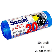 200 BUSTE SACCHI SACCHETTI RIFIUTI SPAZZATURA RACCOLTA DIFFERENZIATA 50X60cm BLU