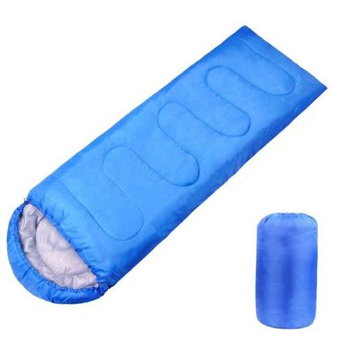 Sacco A Pelo 10° Estivo/Invernale Cappuccio Campeggio Impermeabile 210X70 Blu