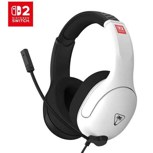TURTLE BEACH Airlite™ Fit Cuffie da gioco Wired Gaming per Nintendo Switch 1 e 2 (Black/White) Microfono flip-and-mute, padiglioni auricolari dal comfort superiore, licenza ufficiale per tutti i Nintendo Switch
