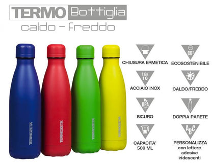 Termozeta Thermos Bottiglia Caldo-Freddo A Doppia Parete 500Ml Bevande Calde
