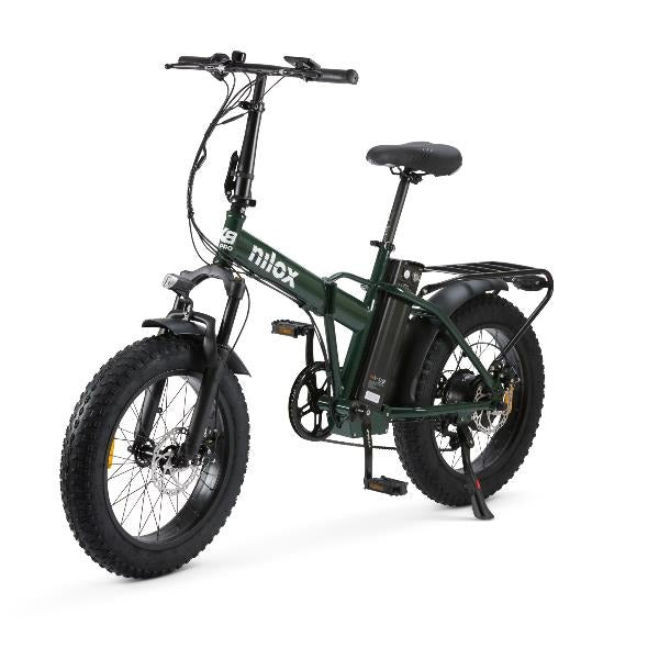 Nilox Bici Elettrica X8 Pro Bicicletta Pieghevole 250W Fat Scooter 36V Led Verde