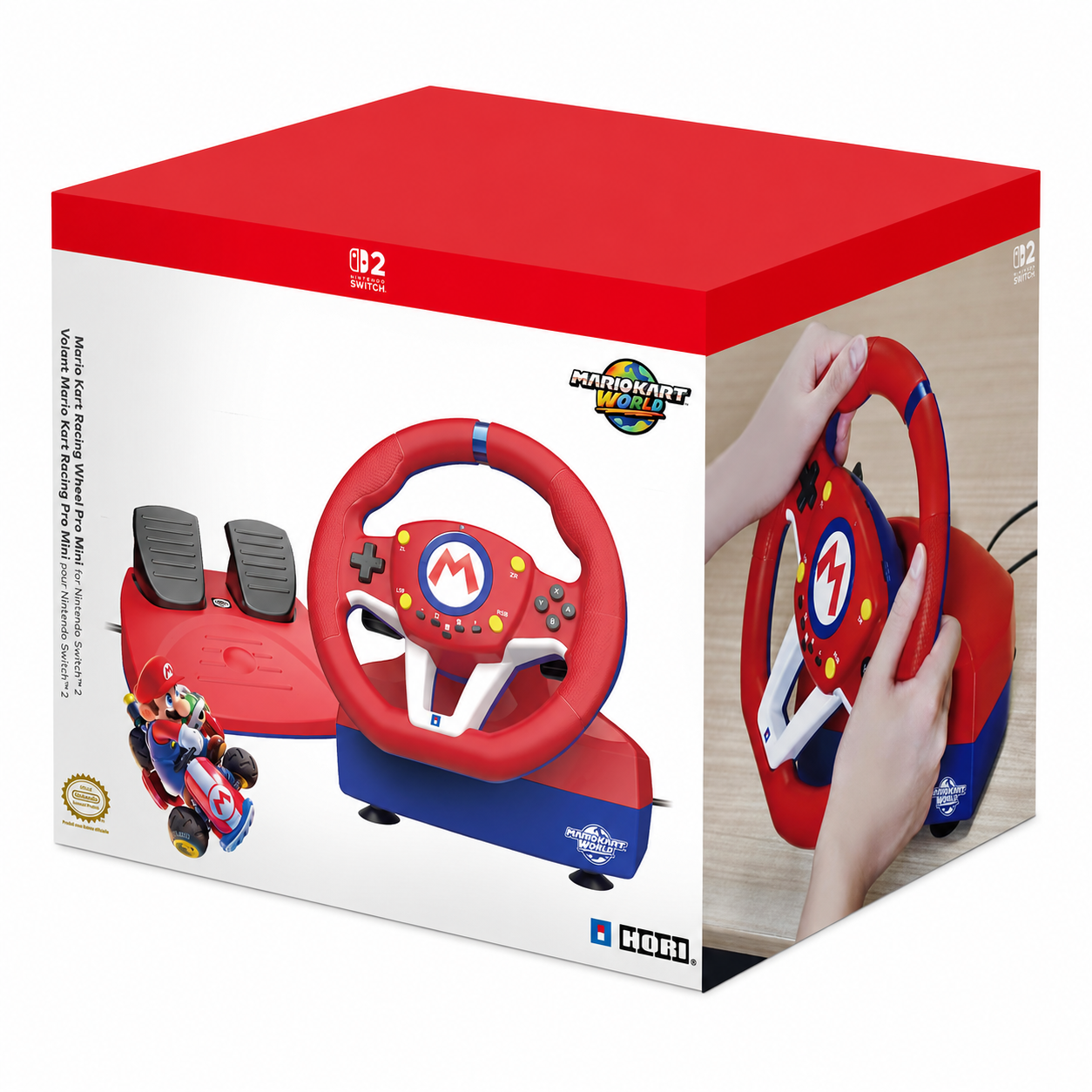 Volante Mario Kart Racing Wheel Pro + Pedaliera Hori Nintendo Switch 2 Ufficiale