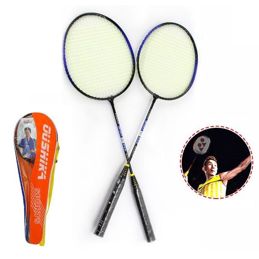 COPPIA RACCHETTE BADMINTON CON CUSTODIA BORSA DA TRASPORTO SPORT COME TENNIS DFH