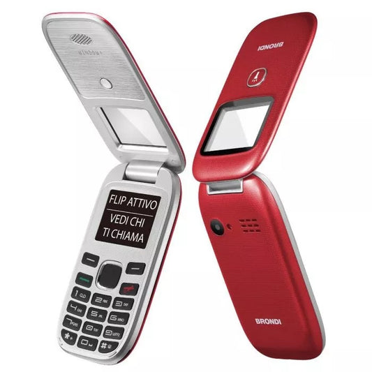 BRONDI CELLULARE WINDOW+ 4.5 COLORI/FLIP DUAL SIM APERTURA A CONCHIGLIA - ROSSO