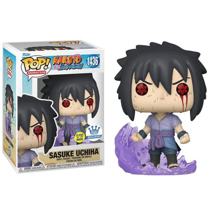Funko Pop ! Animation Naruto Shippuden (1436) Sasuke Uchiha (Amaterasu) Glow Exm