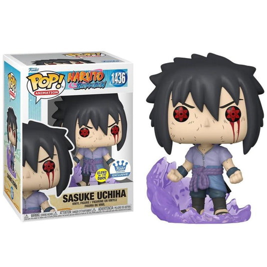 Funko Pop ! Animation Naruto Shippuden (1436) Sasuke Uchiha (Amaterasu) Glow Exm