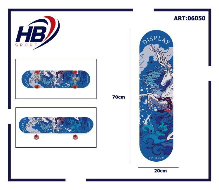 Hb Sport Skateboard Completo Ragazzi/Adulto Unisex Skate In Legno Colorato 70Cm