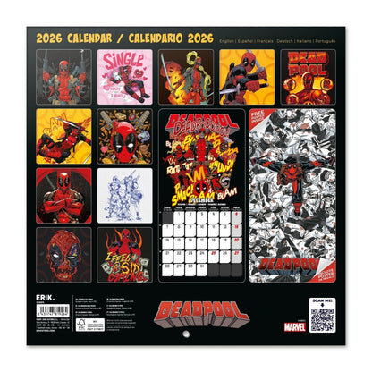 Calendario 2026 (Marvel Legends Deadpool) da Muro/Parete 30X30 con Gadget + Poster da Parete in Regalo - Licenza ufficiale