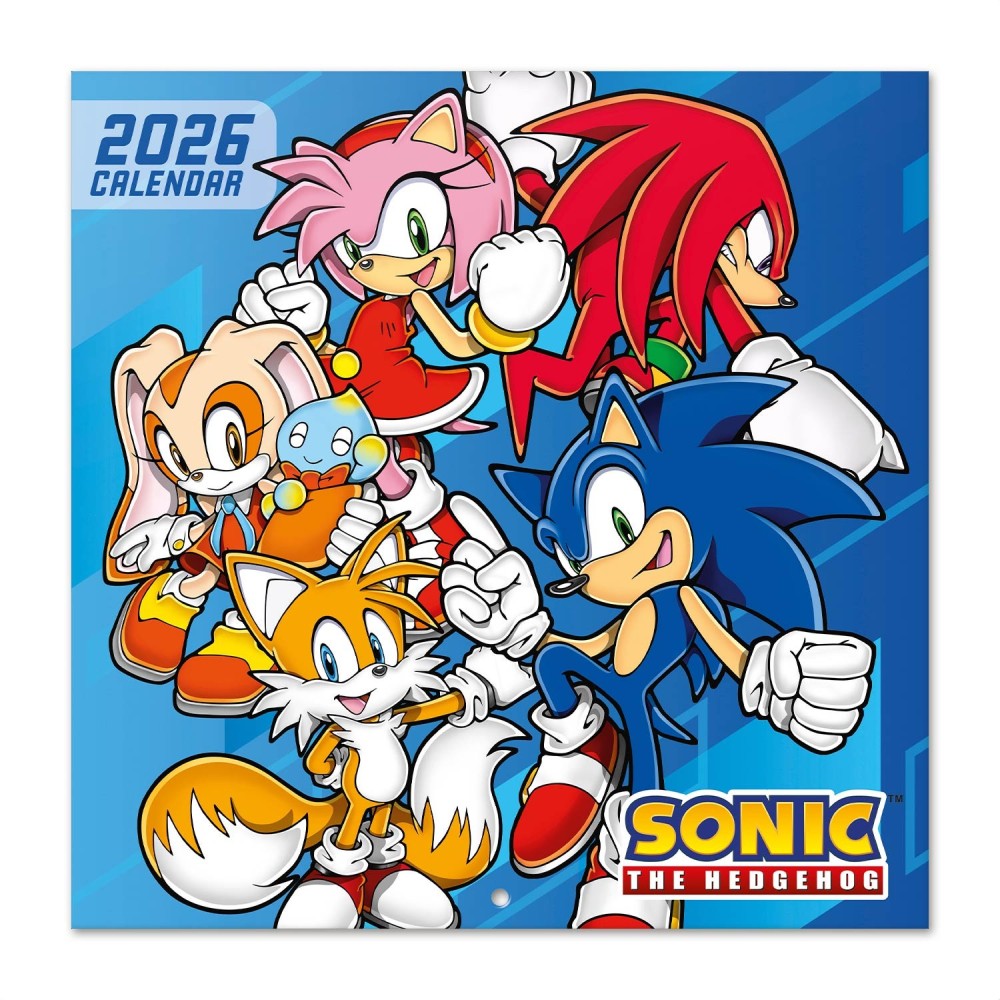 Calendario 2026 (Sonic) da Muro/Parete 30X30 con Gadget + Poster da Parete in Regalo - Licenza ufficiale