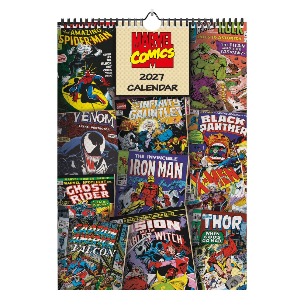 Calendario 2026 (Marvel Comics) da Muro/Parete  43,5x27cm con Gadget + Poster da Parete in Regalo - Licenza ufficiale
