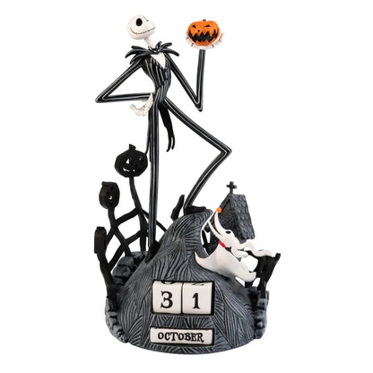 Calendario Perpetuo - The Nightmare Before Christmas (Jack Skellington & Zero) 3D da Tavolo Decorazione da Scrivania per Fans: Regalo Disney Gadget 12 x 12 x 23 cm