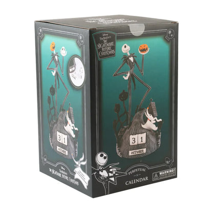 Calendario Perpetuo - The Nightmare Before Christmas (Jack Skellington & Zero) 3D da Tavolo Decorazione da Scrivania per Fans: Regalo Disney Gadget 12 x 12 x 23 cm