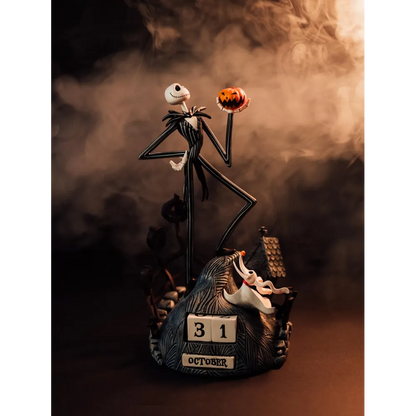 Calendario Perpetuo - The Nightmare Before Christmas (Jack Skellington & Zero) 3D da Tavolo Decorazione da Scrivania per Fans: Regalo Disney Gadget 12 x 12 x 23 cm