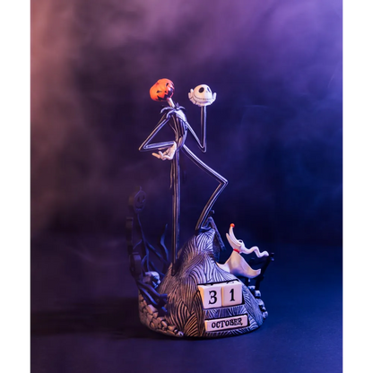 Calendario Perpetuo - The Nightmare Before Christmas (Jack Skellington & Zero) 3D da Tavolo Decorazione da Scrivania per Fans: Regalo Disney Gadget 12 x 12 x 23 cm