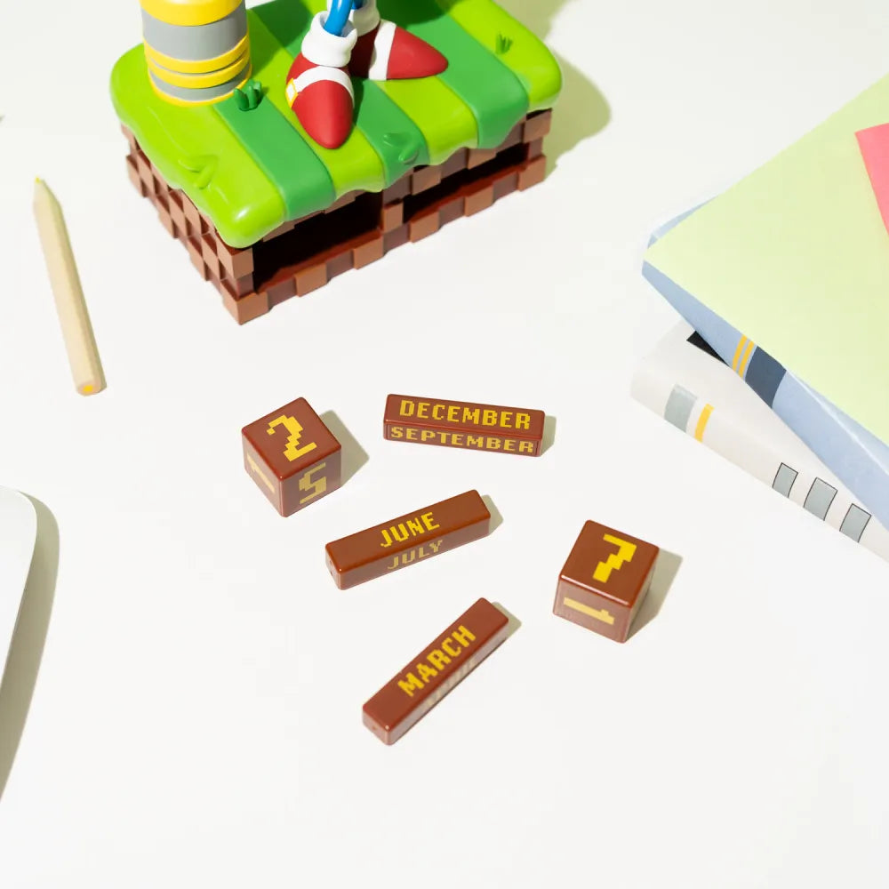 Calendario Perpetuo - Sonic (The Hedgehog) 3D da Tavolo - Figure PVC Statua Gadget Decorazione per Scrivania Fans: Regalo