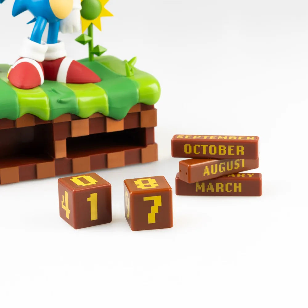 Calendario Perpetuo - Sonic (The Hedgehog) 3D da Tavolo - Figure PVC Statua Gadget Decorazione per Scrivania Fans: Regalo