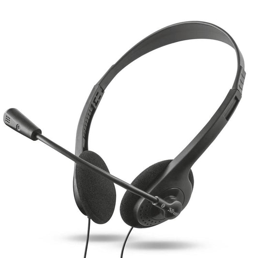 Trust Primo Cuffie Chat Microfono Leggere 3,5Mm Cavo 1,8M Auricolari Pc Ufficio