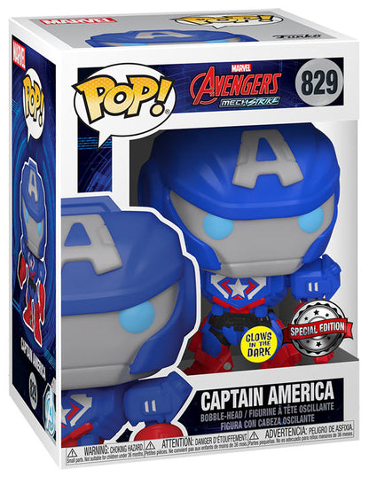 Funko Pop Marvel Avengers Mech Strike 829 Captain America Vinyl Da Collezione