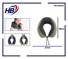 Cuscino Da Viaggio Collo Cervicale In Tessuto Memory Foam Relax Auto Treno Aereo 90149