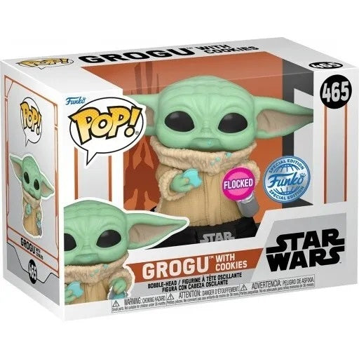 Funko Pop ! Star Wars Mandalorian - Grogu With Cookies (465) Flocked Special