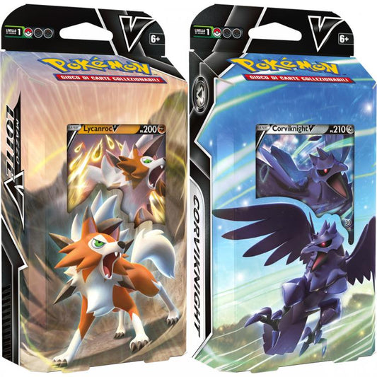 Pokemon Mazzo Lotta V Lycanroc-V + Mazzo Corvinight-V Carte Da Collezione Cards