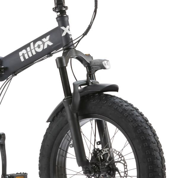 Nilox Bici Elettrica X8 Pro Bicicletta Pieghevole 250W Fat Scooter 36V Led Blu